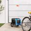 vidaXL Remolque de bicicleta para perros hierro tela Oxford azul gris, , large indicador imagen numero 6