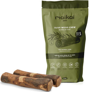 MAIKAI Palo Madera de Olivo Pack de 2 uds Mordedor Natural para Perros