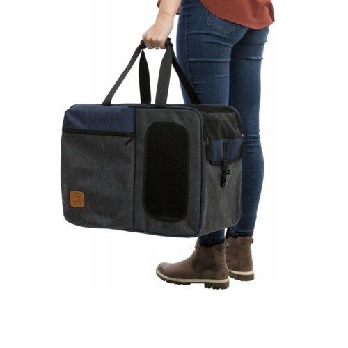 Trixie Tara Bolso Transport&iacute;n Gris y Azul para perros, , large Imagen numero 3