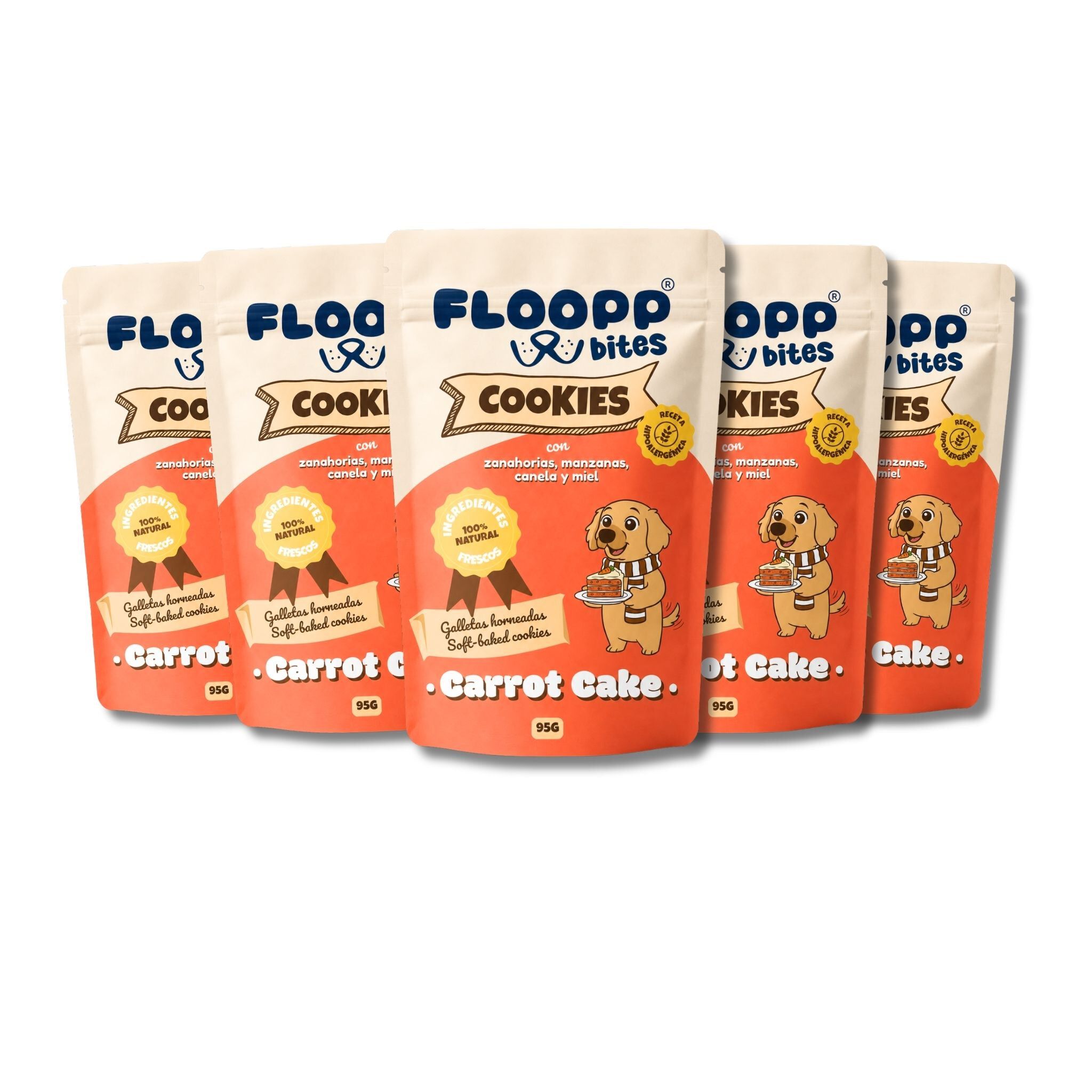 Floopp Bites Galletas Hipoalerg&eacute;nicas para Perros Sin Cereales 95g x 5, , large Imagen numero 1