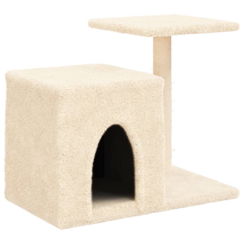 vidaXL Rascador para gatos con postes de sisal color crema 50,5 cm, , large Imagen numero 1