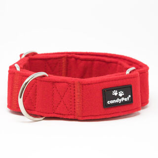 CandyPet Collar Martingale Tweed rojo para perros