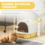 PawHut Arenero para Gatos Cubierto Caja de Arena para Gatos Arenero Cerrado con Tapa Removible Bandeja Extraíble Filtro de Carbono Pala y Asa Superior 40,5x52x39 cm Amarillo y Blanco, , large indicador imagen numero 4