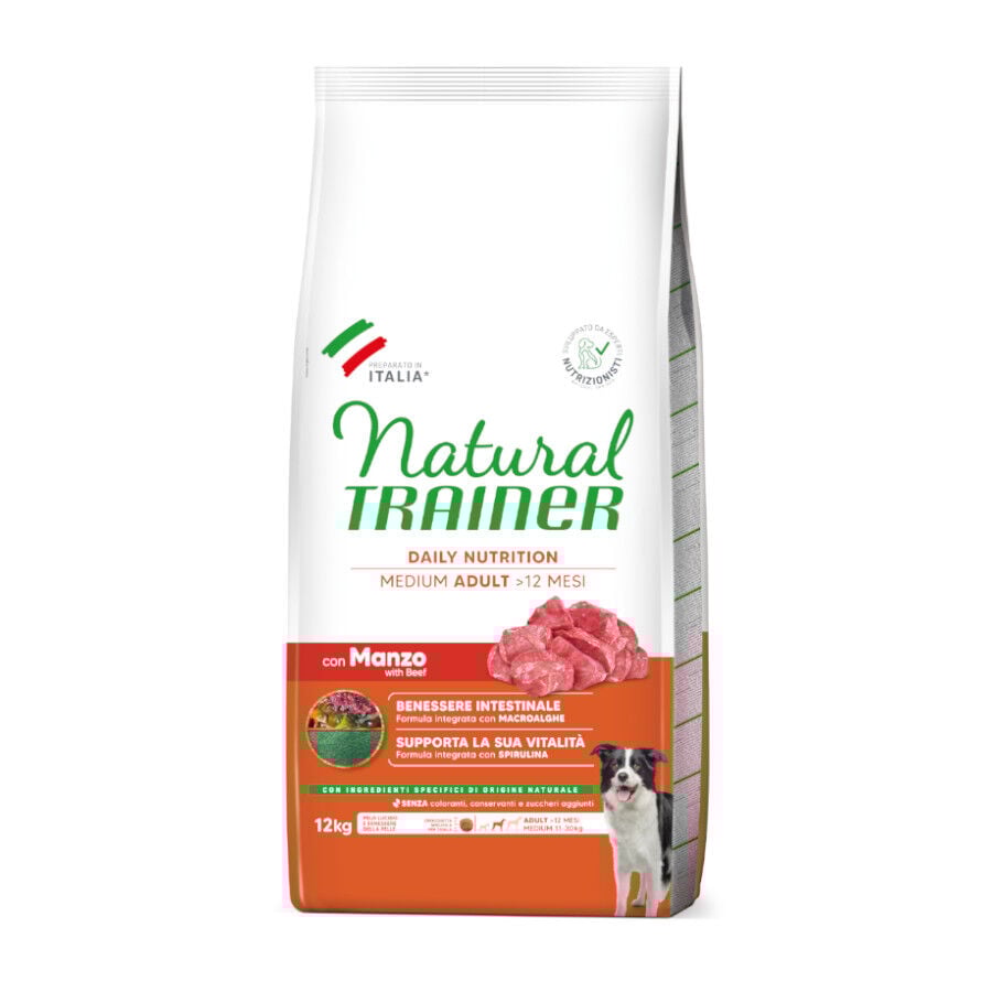 12 kg Natural Trainer Adult Medium Ternera pienso para perros, , large Imagen numero 1