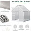Outsunny Invernadero Policarbonato Aluminio de Jardín 190x190x200 cm 3,6m² Caseta de Exterior con Base Puerta Corredera y 2 Tragaluces para Cultivo Plantas Semillas Transparente, , large indicador imagen numero 4