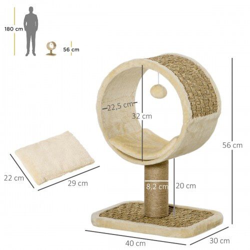 PawHut Rueda rascador de gato PawHut color Beige thumbnail