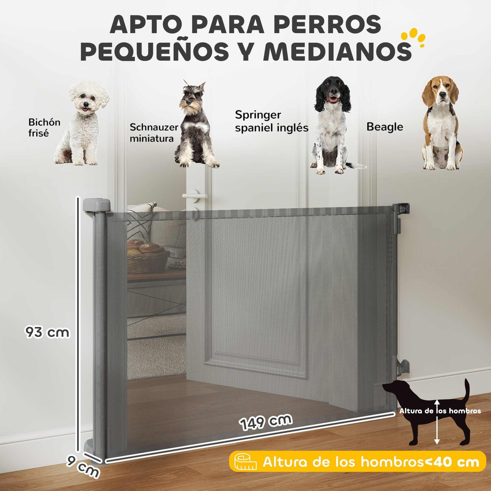 PawHut Barrera para Perros Gris, , large Imagen numero 3