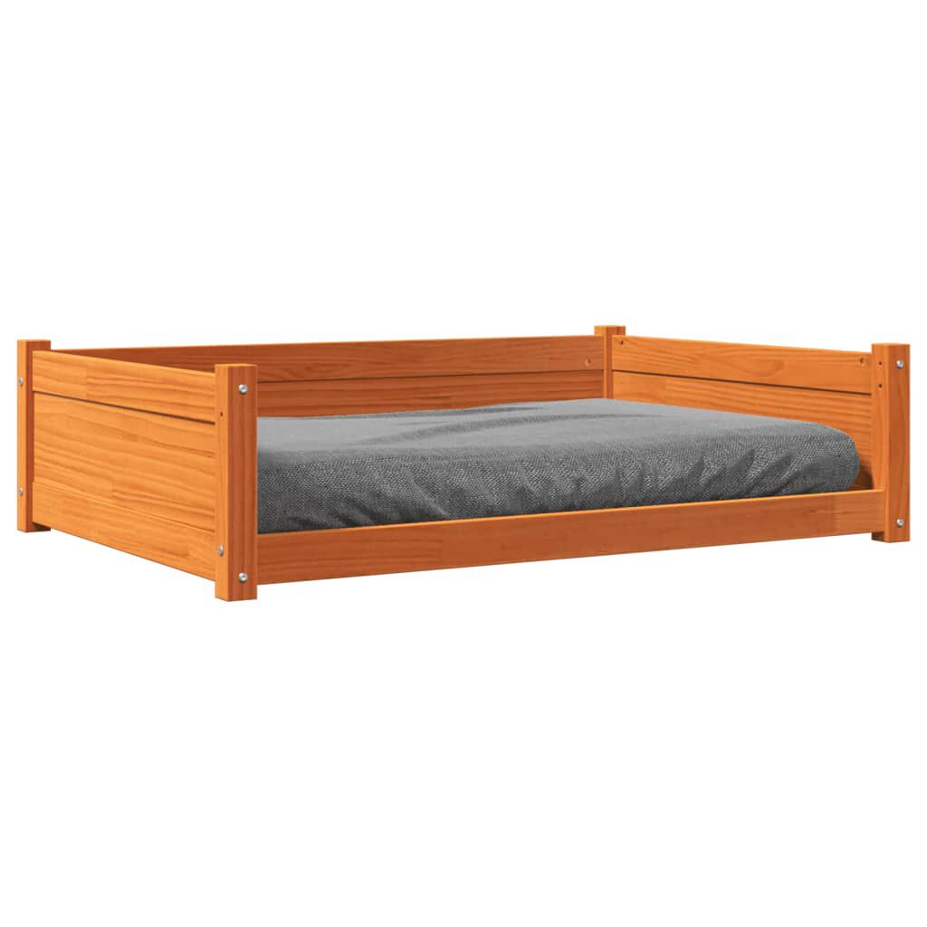 vidaXL Cama para perros madera de pino marr&oacute;n cera 105,5x75,5x28 cm, , large Imagen numero 3
