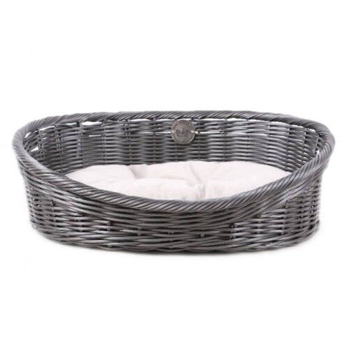 Cuna con forma de cesta con coj&iacute;n para perros color Gris, , large Imagen numero 4
