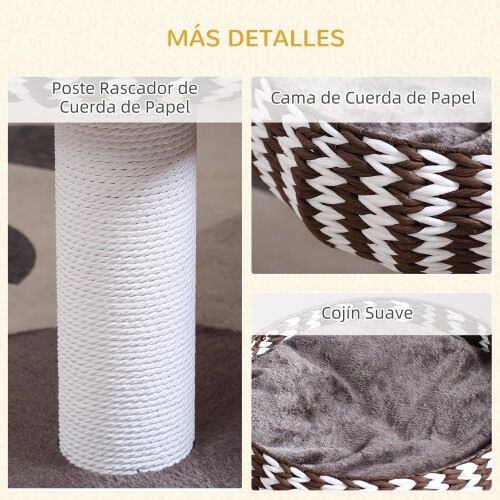PawHut &aacute;rbol rascador peque&ntilde;o marr&oacute;n para gatos peque&ntilde;os, , large Imagen numero 4