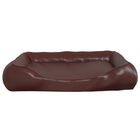 Vidaxl sofá acolchado de cuero marrón para mascotas, , large image number null