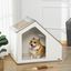 PawHut caseta interior de madera blanco para perros, , large indicador imagen numero 2