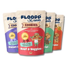Floopp Bites Cookie Pack &ndash; Galletas Naturales para Perros &ndash; 4 x 95 g