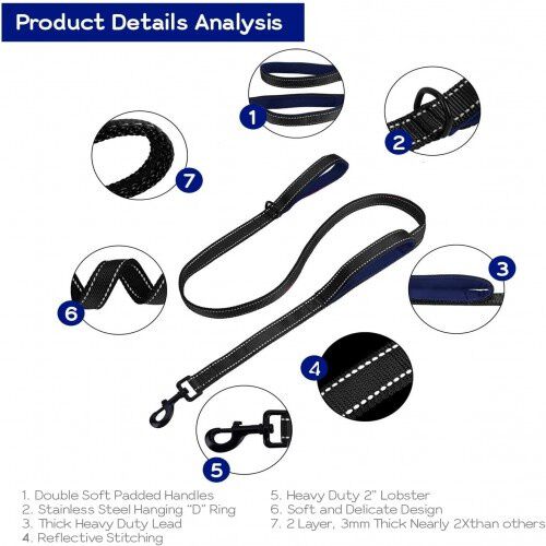 Edipets correa alta resistencia azul y negro para perros, , large Imagen numero 4