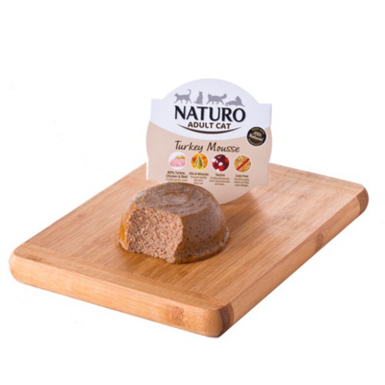 Naturo Adult Pavo tarrina en mousse para gatos., , large image number null