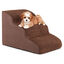 COSTWAY Rampa para Perros de 3 Niveles de Espuma, Pelda&ntilde;os para Perros Antideslizantes con Esponja de Alta Densidad, Huellas de Silicona, Escalera Suave para Perros Peque&ntilde;os y Mayores, Color Caf&eacute;, , large indicador imagen numero 1