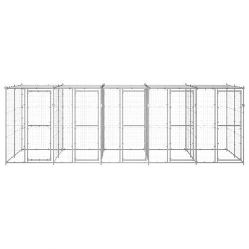 Vidaxl perrera resistente al agua y rayos uv plateada para perros, , large Imagen numero 3