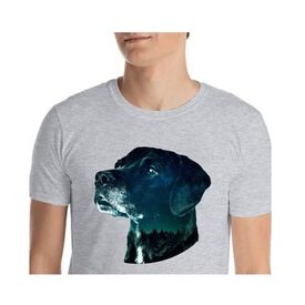 Mascochula camiseta hombre noche estrellada personalizada con tu mascota gris 