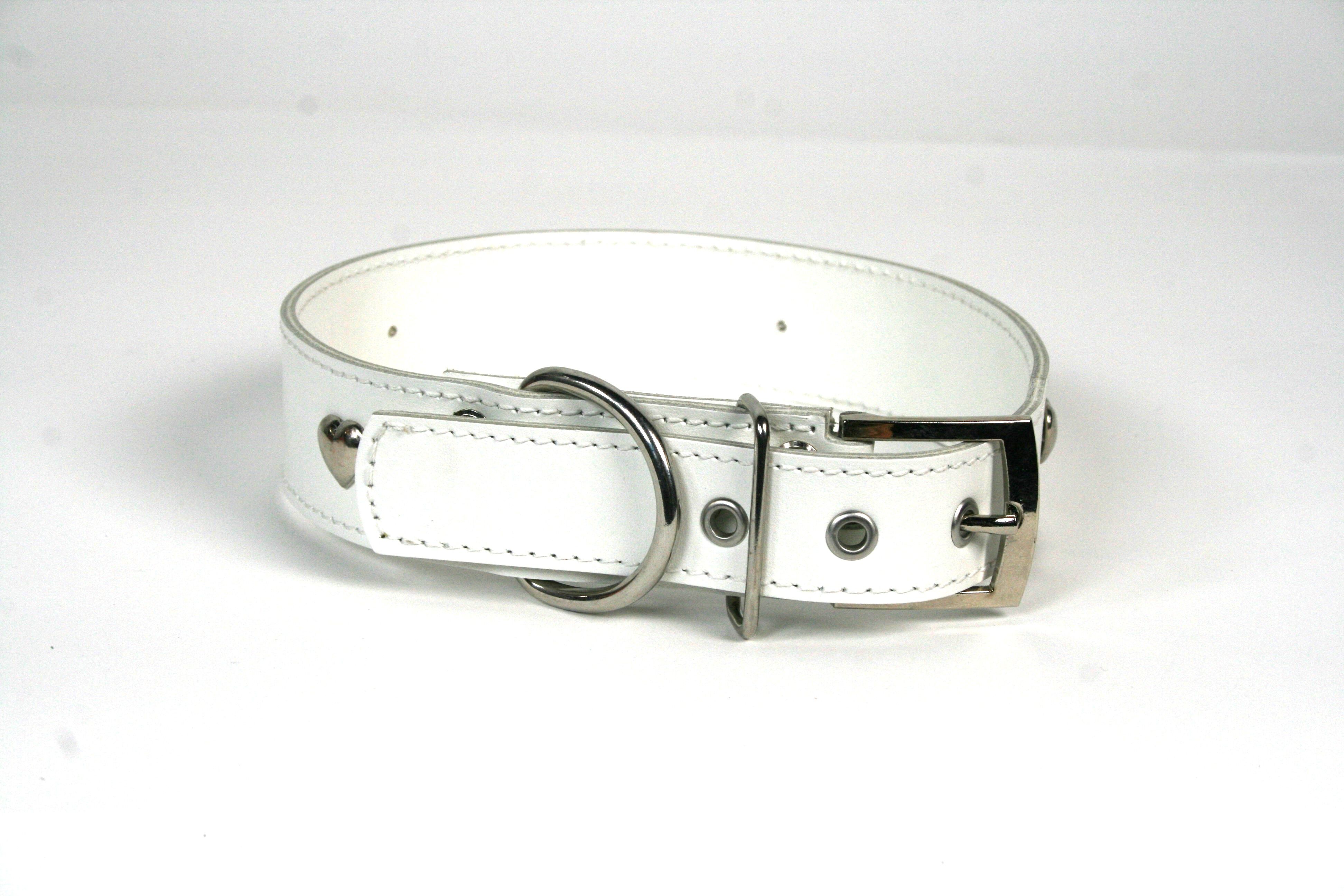 COLLAR DE PIEL BLANCO CON  CORAZON, , large Imagen numero 2