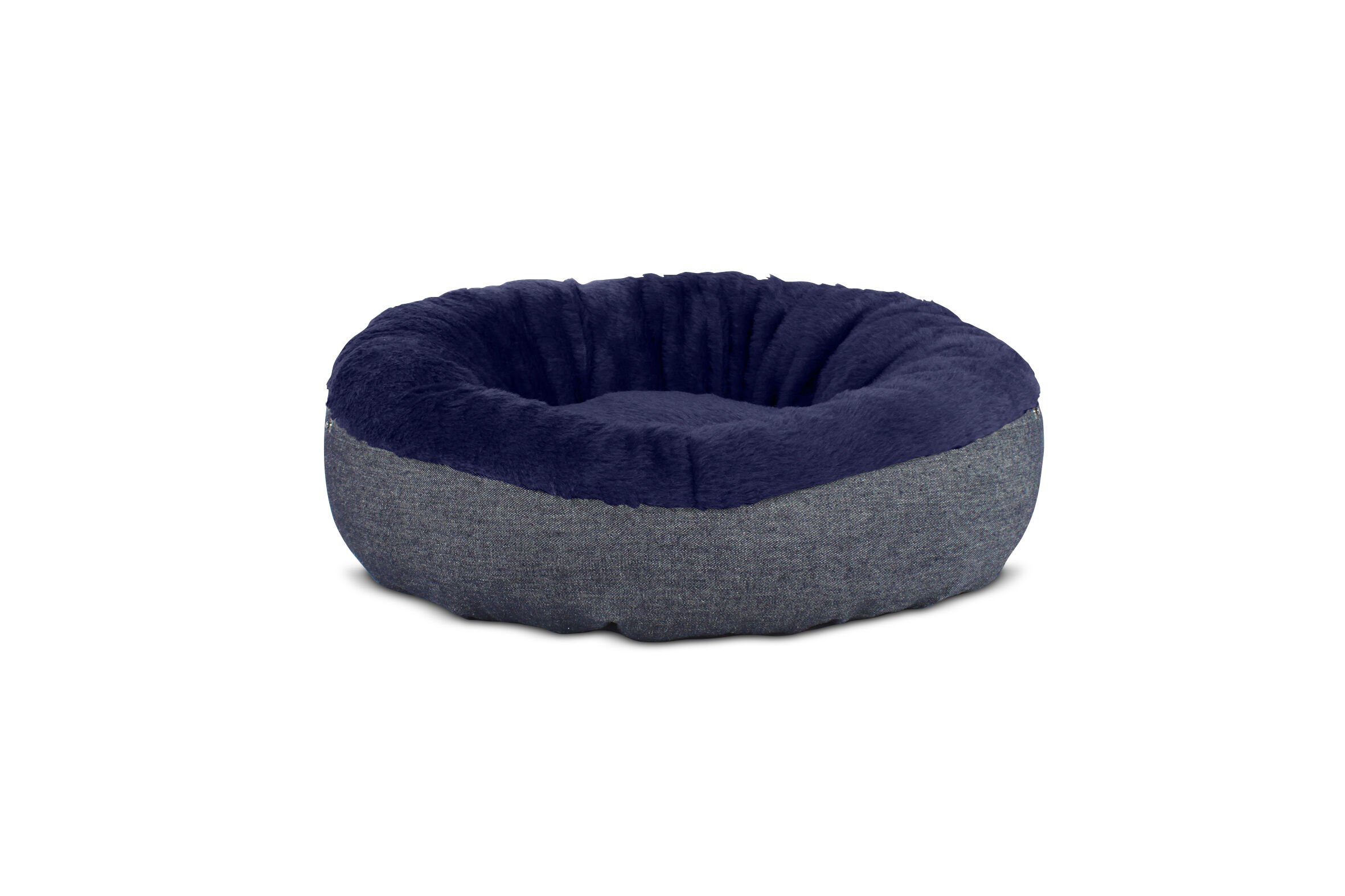 Gauty Cama Redonda para Perros y Gatos  Denim y pelo - Azul, , large Imagen numero 1