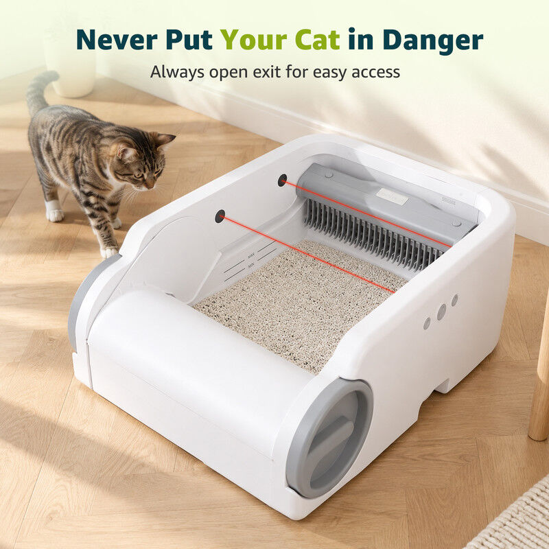 Nobleza Arenero Autom&aacute;tico Gatos Autolimpiable Abierto Smart, Caja de Arena Inteligente con App y Sensor Infrarrojo Antiatrapamiento, Gran Capacidad para Varios Gatos, Inodoro El&eacute;ctrico Silencioso, , large Imagen numero 5