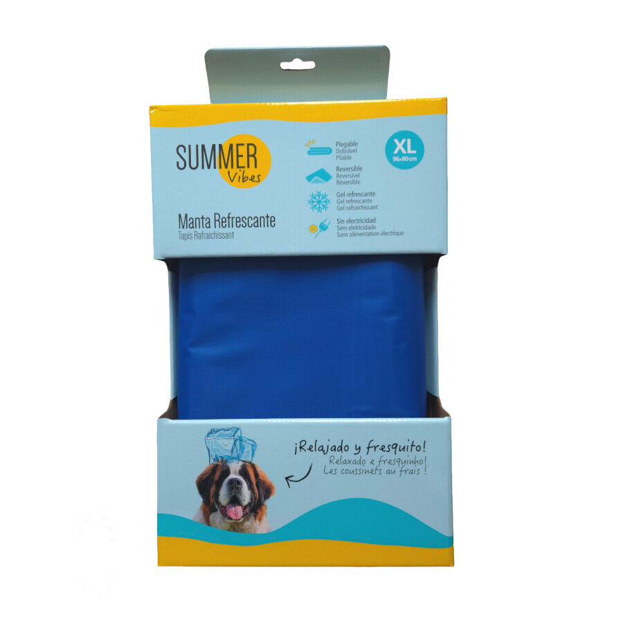 Summer Vibes Manta Refrescante Azul para perros, , large Imagen numero 5