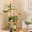 COSTWAY Árbol de Gato de 160 CM Interior, Torre de Gato Multi-nivel Grande con Postes de Sisal para Rascar, Condo, Perchas Acolchadas, Juguetes Colgantes, Centro de Actividad Moderno para Gatitos, , large indicador imagen numero 4