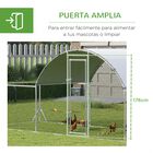 PawHut Gallinero Exterior de Acero Galvanizado 6,6x1,9x1,95 m Jaula para 12-14 Gallinas al Aire Libre con 3 Pisos Techo Cubierta de Tela y Corral para Conejos Aves Plata, , large image number null