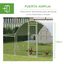 PawHut Gallinero Exterior de Acero Galvanizado 6,6x1,9x1,95 m Jaula para 12-14 Gallinas al Aire Libre con 3 Pisos Techo Cubierta de Tela y Corral para Conejos Aves Plata, , large indicador imagen numero 5