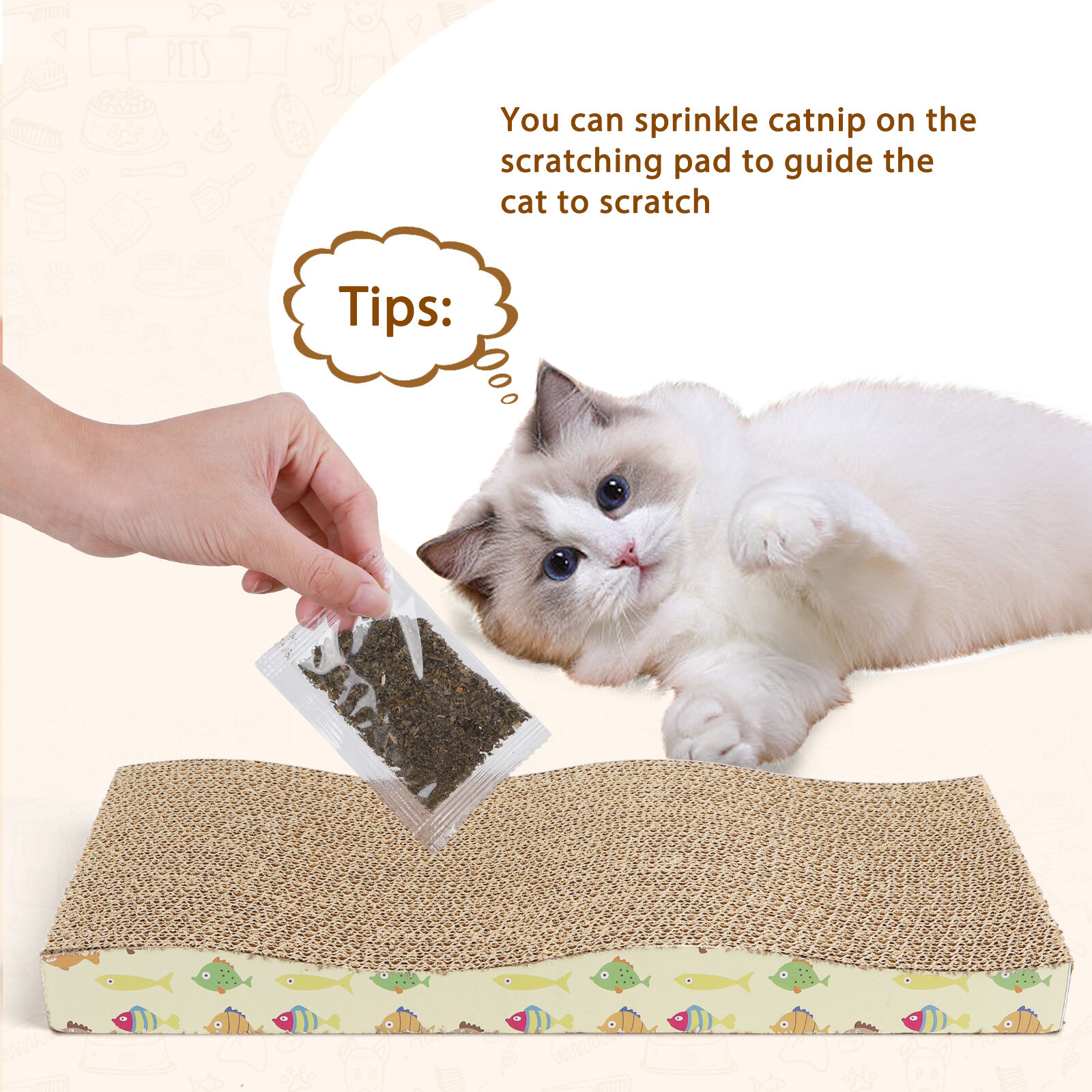 Nobleza Rascador con Hierba Gatera Alfombrillas de Cartón para gatos thumbnail