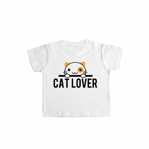 Camiseta beb&eacute; "Cat Lover" color Blanco, , large Imagen numero 1