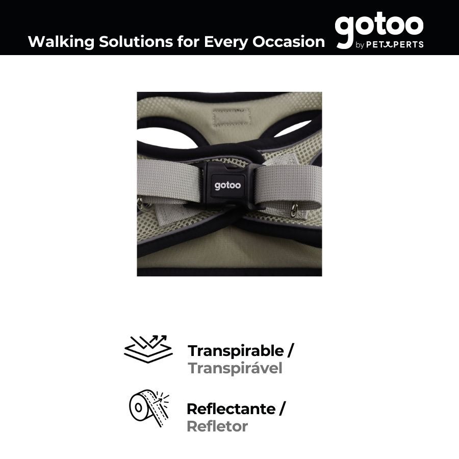 Gotoo Arnés ajustable de malla  gris para perros thumbnail