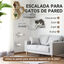 PawHut Juego de Estanterías para Gatos de 4 Piezas Rascador de Pared para Gatos con 2 Postes de Sisal Plataforma Doble con Escalera Suave y 1 Plataforma para Saltar Gris Claro, , large indicador imagen numero 4