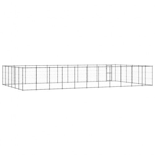 Vidaxl perrera con sistema de seguridad de cierre negro para perros, , large Imagen numero 13