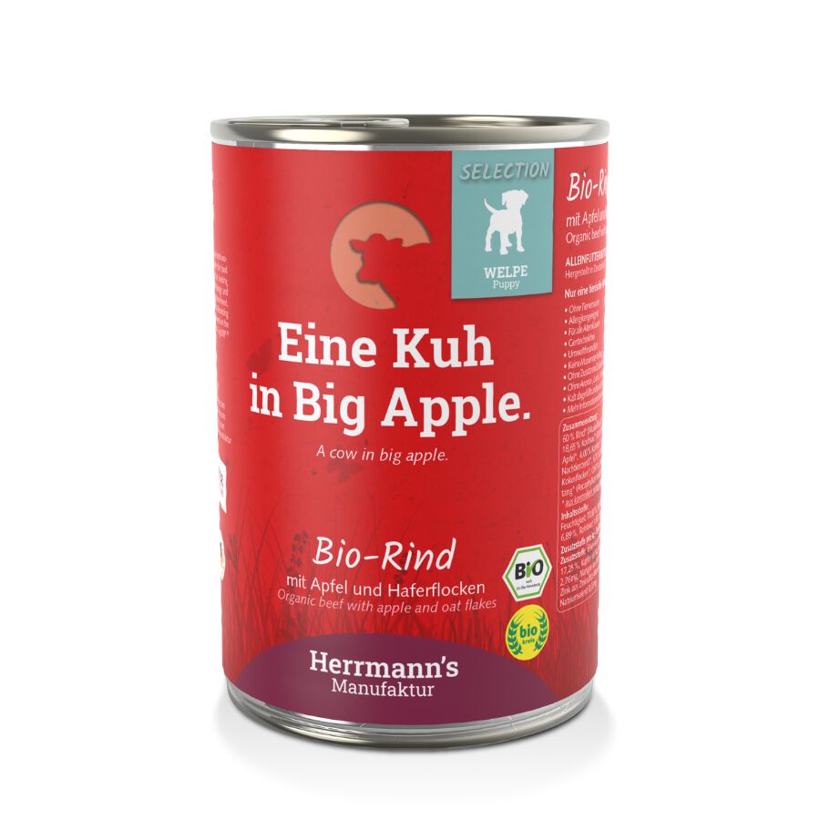 Selection Puppy BIO Ternera con manzana y copos de avena 6 x 800g, , large Imagen numero 2