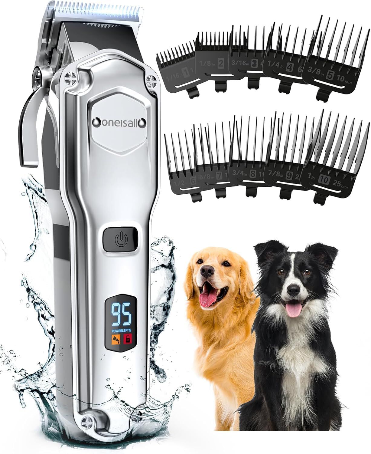 Oneisall - Cortapelos para perros - Recortador de animales - Cortapelos - Inal&aacute;mbrico - Recargable, , large Imagen numero 1