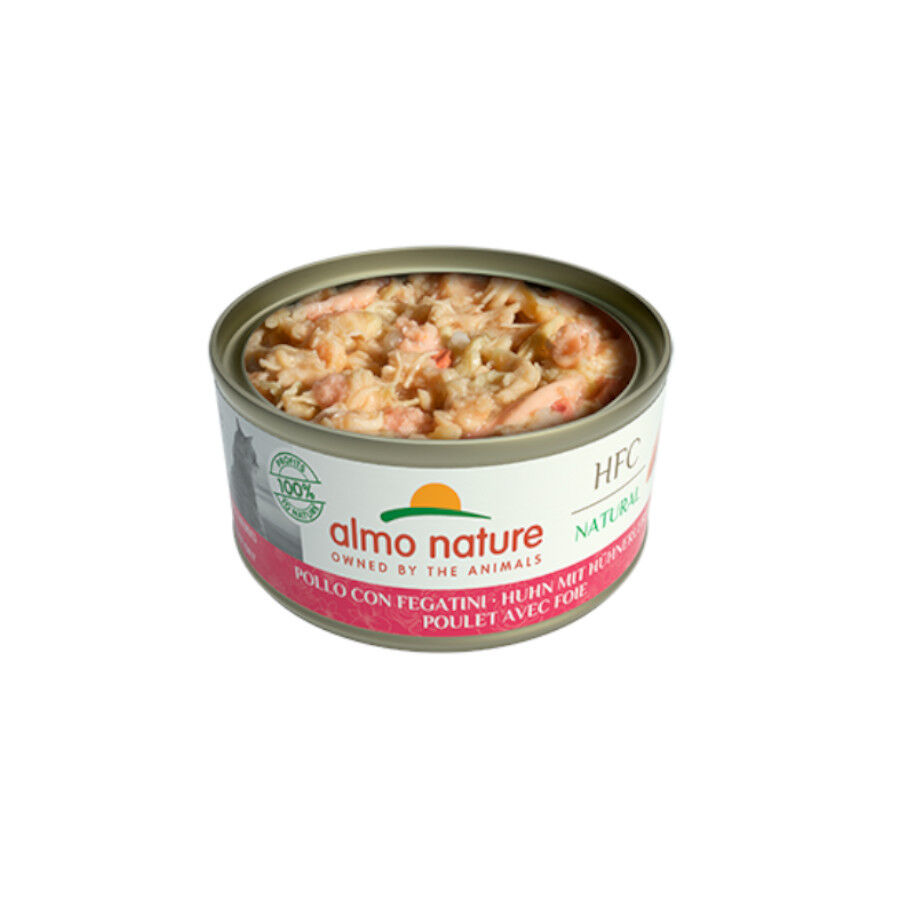 70 g Almo Nature HFC pollo con h&iacute;gado lata para gatos, , large Imagen numero 2