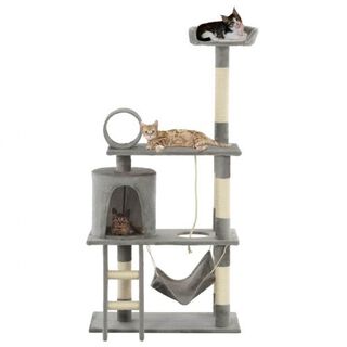 Rascador con poste de sisal para gatos color Gris