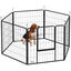 PawHut Parque para Perros de 6 Paneles de 80 cm de Altura, Vallas para Perros de Acero Plegable, con Puerta, para Interior y Exterior, Negro, , large indicador imagen numero 1