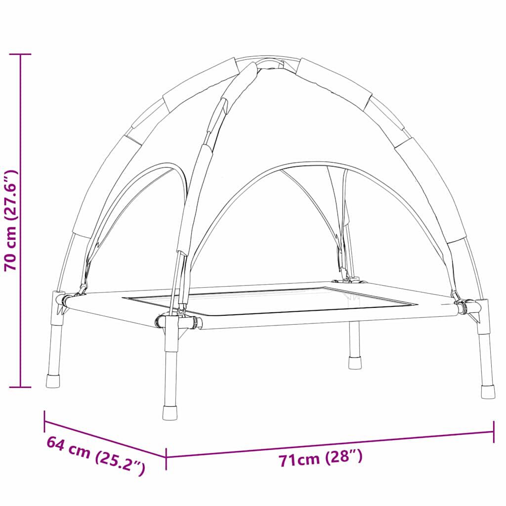 vidaXL Cama para perro Marr&oacute;n s Acero, , large Imagen numero 12