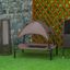 PawHut Cama Elevada para Mascotas Portátil con Toldo Extraíble Tela Transpirable al Aire Libre para Interior y Exterior 61x46x62 cm Café, , large indicador imagen numero 2