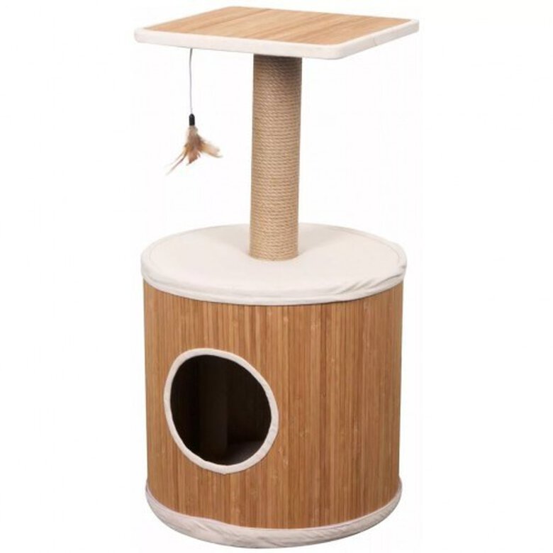 Poste rascador Bamboo para gatos color Marrón y Blanco, , large image number null
