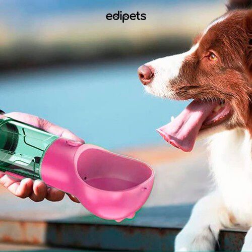 Edipets bebedero port&aacute;til con dispensador de bolsas rosa para perros, , large Imagen numero 5