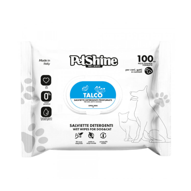 PetShine Toallitas Húmedas de Talco para perros – Pack Económico