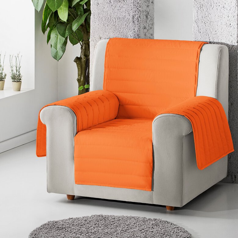 Cubre sillón acolchado reversible color Naranja, , large image number null