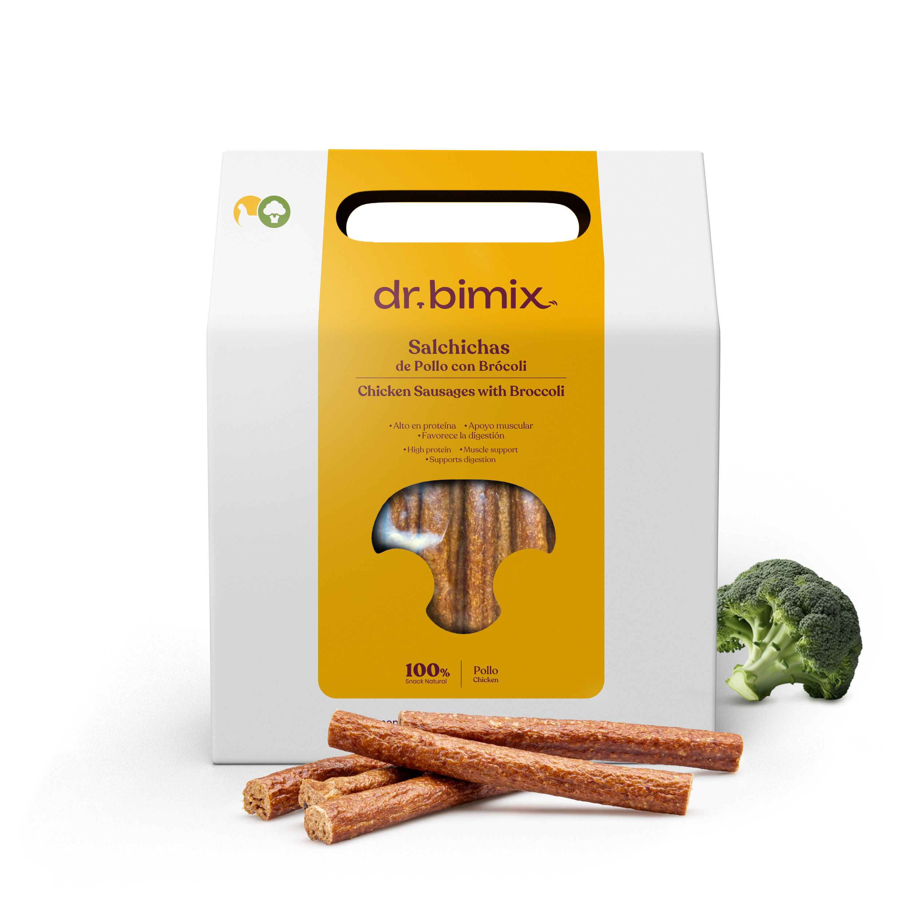 dr.bimix Barritas de Pollo con Br&oacute;coli para Perros | Snack Natural Premium, , large Imagen numero 1