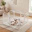 COSTWAY Parque para Perros de 8 Paneles con Puerta de Seguridad con Estructura Met&aacute;lica, Corral para Perros Peque&ntilde;os y Medianos, Corralito para Perros Plegable para Interior Exterior, Blanco, , large indicador imagen numero 2