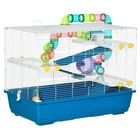 PawHut jaula con 4 niveles azul y blanco para hamsters, , large image number null
