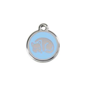 Red Dingo Placa identificativa Acero Inoxidable Esmalte Gatito Azul Claro para gatos
