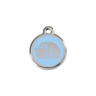 Red Dingo Placa identificativa Acero Inoxidable Esmalte Gatito Azul Claro para gatos